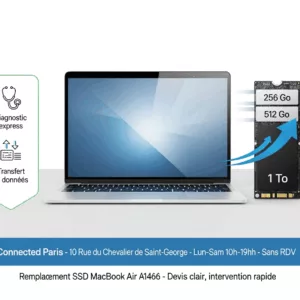 Remplacement SSD MacBook Air 13 A1466 à Paris – diagnostic express et transfert de données